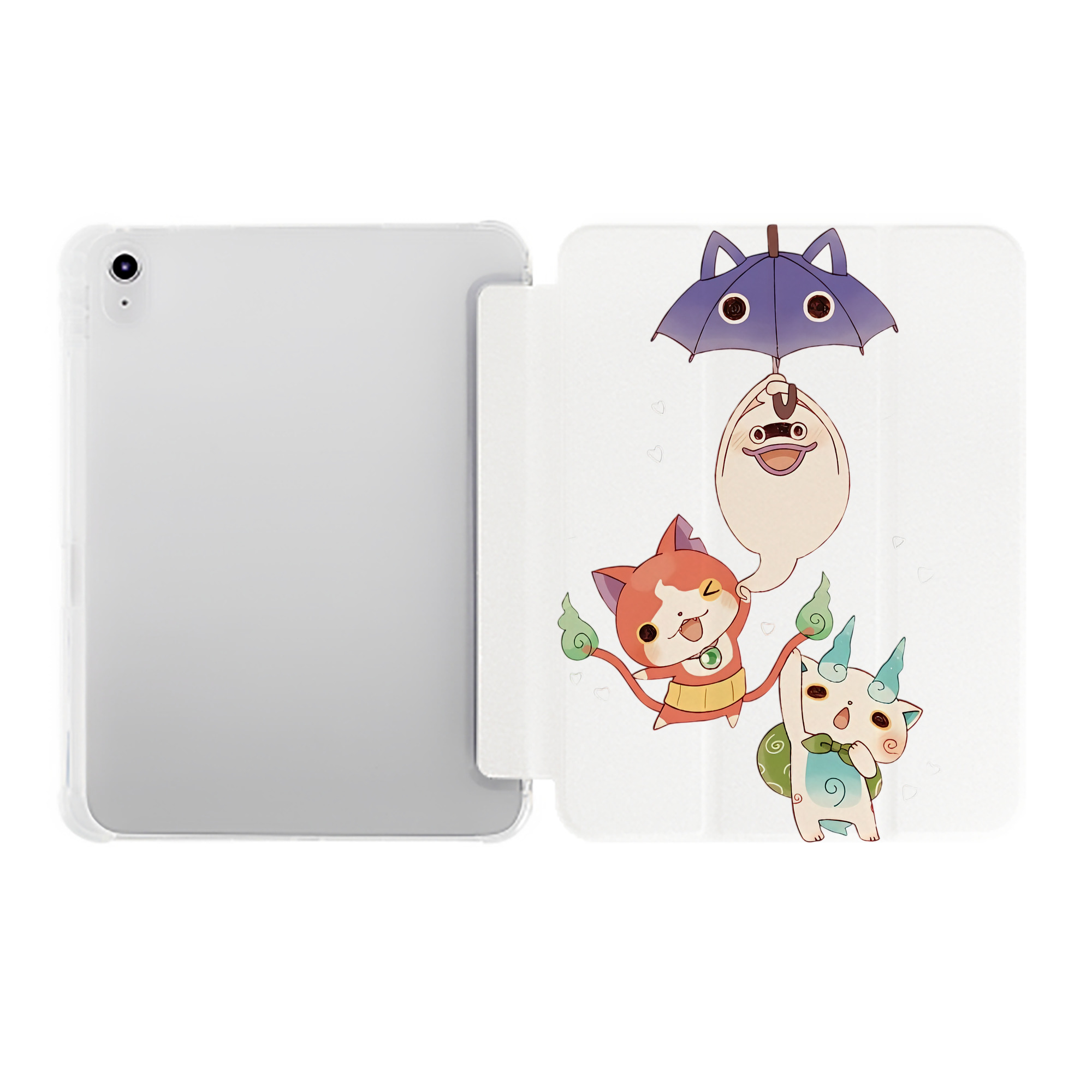 （画像用） 妖怪ウォッチ Yo-kai Watch IPad ケース ペン収納付き 三つ折りスタンド PUレザー×シリコン 対応機種9.5/10.5/10.9インチ